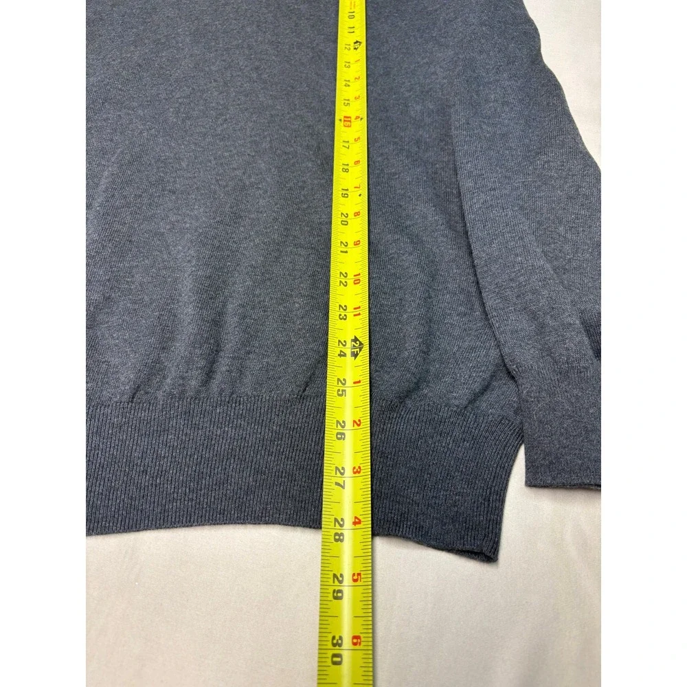 NWT Polo Ralph Lauren Mens‎ Pima Cotton V-Neck Sweater Grey Purple Pony Large